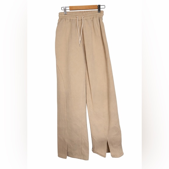 White Fox Boutique Pants - WHITE FOX WIDE LEG SLIT BOTTOM SWEAT PANTS XS